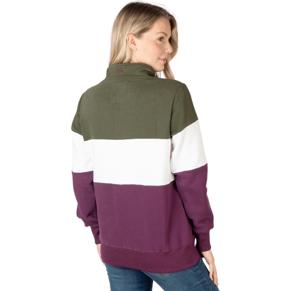 2025 Rydale Womens Byland Sweatshirt 407120 - Olive / White / Berry